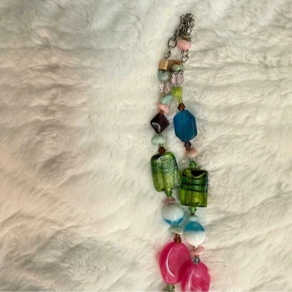 MultiColored Beads &‎ Stone Shape Necklace - Picture 6 of 9